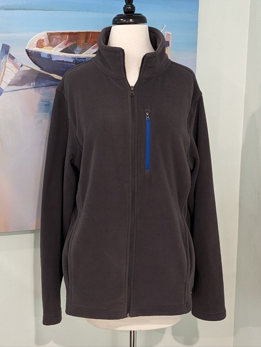 Tek Gear Charcoal Full-Zip Fleece Jacket